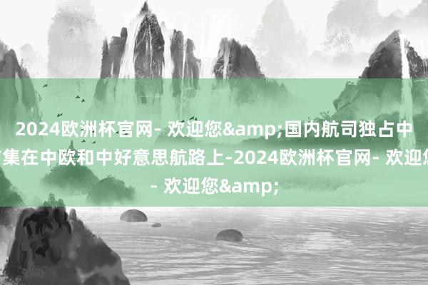 2024欧洲杯官网- 欢迎您&国内航司独占中澳航路市集在中欧和中好意思航路上-2024欧洲杯官网- 欢迎您&
