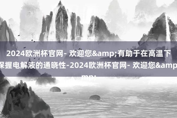 2024欧洲杯官网- 欢迎您&有助于在高温下保握电解液的通晓性-2024欧洲杯官网- 欢迎您&