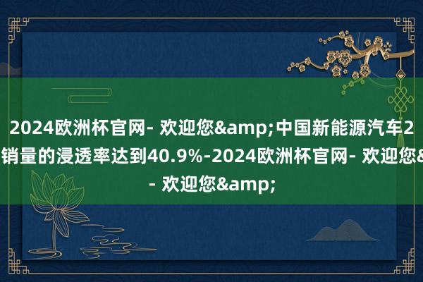2024欧洲杯官网- 欢迎您&中国新能源汽车2024年销量的浸透率达到40.9%-2024欧洲杯官网- 欢迎您&