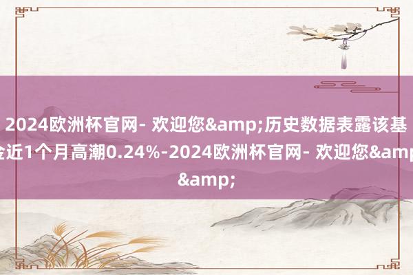 2024欧洲杯官网- 欢迎您&历史数据表露该基金近1个月高潮0.24%-2024欧洲杯官网- 欢迎您&